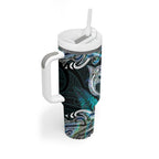 New Zealand Kotiate Weapon Tumbler With Handle Aotearoa Mango Paua Shell Maori Pattern
