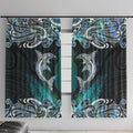 New Zealand Kotiate Weapon Window Curtain Aotearoa Mango Paua Shell Maori Pattern