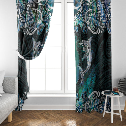 New Zealand Kotiate Weapon Window Curtain Aotearoa Mango Paua Shell Maori Pattern