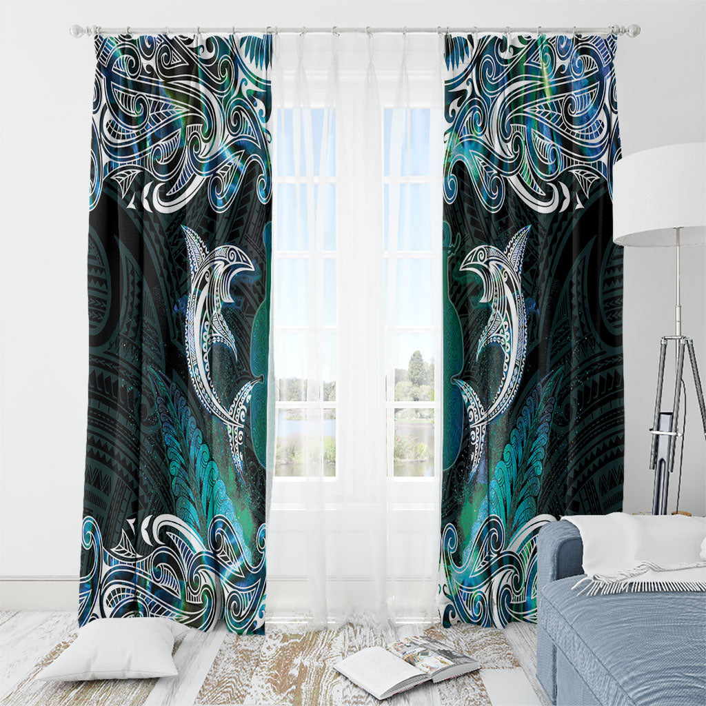 New Zealand Kotiate Weapon Window Curtain Aotearoa Mango Paua Shell Maori Pattern