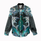 New Zealand Kotiate Weapon Women Casual Shirt Aotearoa Mango Paua Shell Maori Pattern