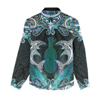 New Zealand Kotiate Weapon Women Casual Shirt Aotearoa Mango Paua Shell Maori Pattern