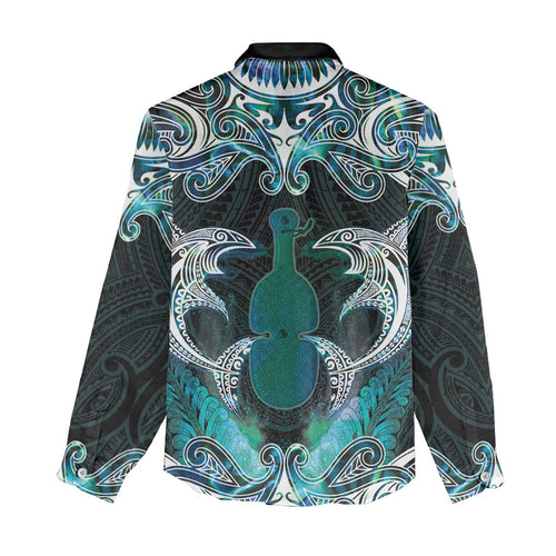 New Zealand Kotiate Weapon Women Casual Shirt Aotearoa Mango Paua Shell Maori Pattern