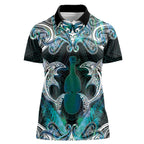 New Zealand Kotiate Weapon Women Polo Shirt Aotearoa Mango Paua Shell Maori Pattern