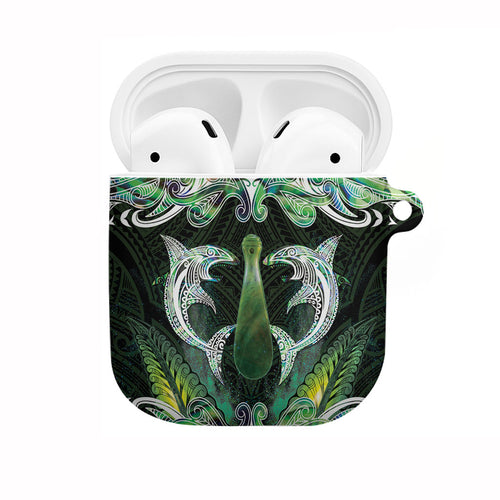 New Zealand Mere Pounamu Weapon AirPods Case Aotearoa Mango Paua Shell Maori Pattern