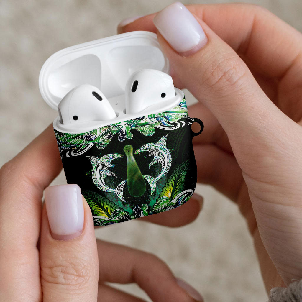 New Zealand Mere Pounamu Weapon AirPods Case Aotearoa Mango Paua Shell Maori Pattern