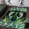 New Zealand Mere Pounamu Weapon Area Rug Aotearoa Mango Paua Shell Maori Pattern