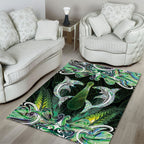 New Zealand Mere Pounamu Weapon Area Rug Aotearoa Mango Paua Shell Maori Pattern