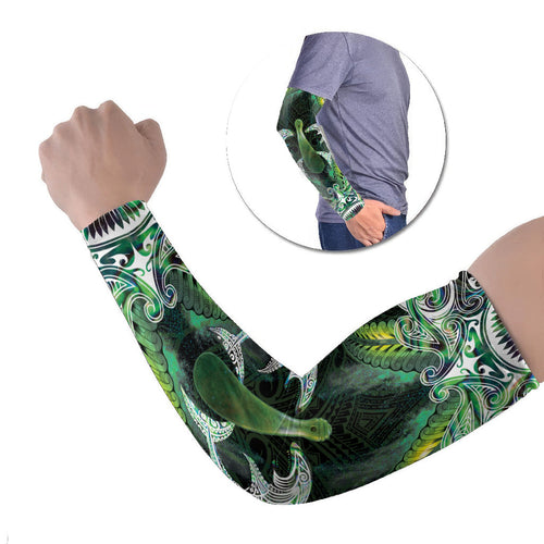New Zealand Mere Pounamu Weapon Arm Sleeves Aotearoa Mango Paua Shell Maori Pattern