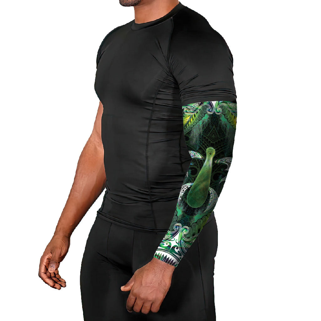 New Zealand Mere Pounamu Weapon Arm Sleeves Aotearoa Mango Paua Shell Maori Pattern