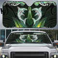 New Zealand Mere Pounamu Weapon Auto Sun Shade Aotearoa Mango Paua Shell Maori Pattern