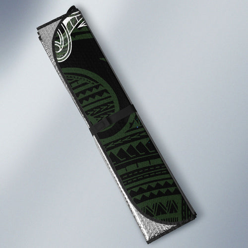 New Zealand Mere Pounamu Weapon Auto Sun Shade Aotearoa Mango Paua Shell Maori Pattern