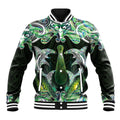 New Zealand Mere Pounamu Weapon Baseball Jacket Aotearoa Mango Paua Shell Maori Pattern