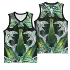 New Zealand Mere Pounamu Weapon Basketball Jersey Aotearoa Mango Paua Shell Maori Pattern