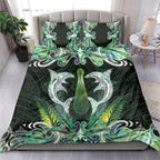 New Zealand Mere Pounamu Weapon Bedding Set Aotearoa Mango Paua Shell Maori Pattern