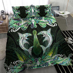 New Zealand Mere Pounamu Weapon Bedding Set Aotearoa Mango Paua Shell Maori Pattern