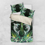 New Zealand Mere Pounamu Weapon Bedding Set Aotearoa Mango Paua Shell Maori Pattern