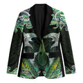 New Zealand Mere Pounamu Weapon Blazer Aotearoa Mango Paua Shell Maori Pattern