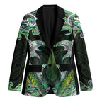 New Zealand Mere Pounamu Weapon Blazer Aotearoa Mango Paua Shell Maori Pattern