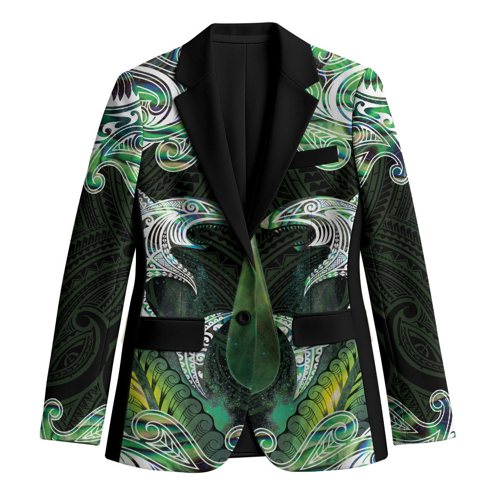 New Zealand Mere Pounamu Weapon Blazer Aotearoa Mango Paua Shell Maori Pattern
