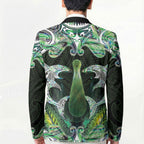 New Zealand Mere Pounamu Weapon Blazer Aotearoa Mango Paua Shell Maori Pattern