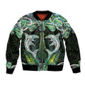 New Zealand Mere Pounamu Weapon Bomber Jacket Aotearoa Mango Paua Shell Maori Pattern