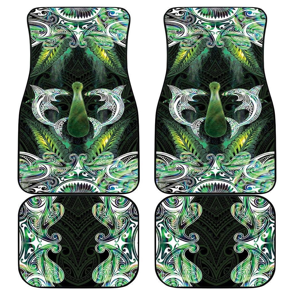 New Zealand Mere Pounamu Weapon Car Mats Aotearoa Mango Paua Shell Maori Pattern