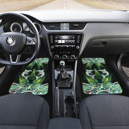 New Zealand Mere Pounamu Weapon Car Mats Aotearoa Mango Paua Shell Maori Pattern