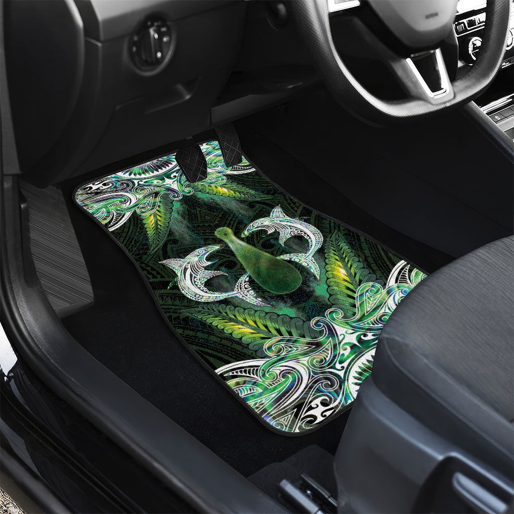 New Zealand Mere Pounamu Weapon Car Mats Aotearoa Mango Paua Shell Maori Pattern