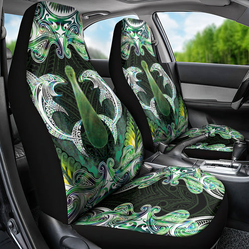 New Zealand Mere Pounamu Weapon Car Seat Cover Aotearoa Mango Paua Shell Maori Pattern
