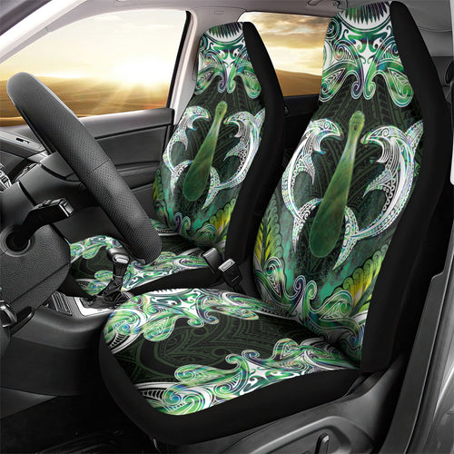 New Zealand Mere Pounamu Weapon Car Seat Cover Aotearoa Mango Paua Shell Maori Pattern