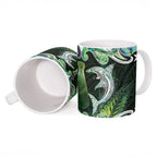 New Zealand Mere Pounamu Weapon Ceramic Mug Aotearoa Mango Paua Shell Maori Pattern