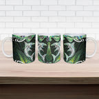 New Zealand Mere Pounamu Weapon Ceramic Mug Aotearoa Mango Paua Shell Maori Pattern
