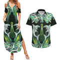 New Zealand Mere Pounamu Weapon Couples Matching Summer Maxi Dress and Hawaiian Shirt Aotearoa Mango Paua Shell Maori Pattern