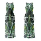 New Zealand Mere Pounamu Weapon Couples Matching Tank Maxi Dress and Long Sleeve Button Shirt Aotearoa Mango Paua Shell Maori Pattern LT22