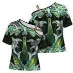 New Zealand Mere Pounamu Weapon Cross Shoulder Shirt Aotearoa Mango Paua Shell Maori Pattern