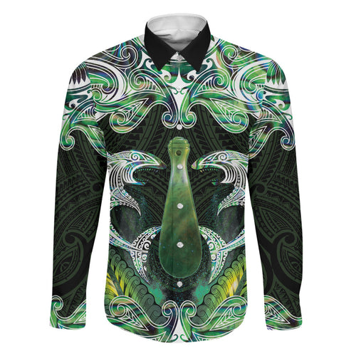 New Zealand Mere Pounamu Weapon Family Matching Puletasi and Hawaiian Shirt Aotearoa Mango Paua Shell Maori Pattern
