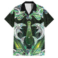 New Zealand Mere Pounamu Weapon Family Matching Tank Maxi Dress and Hawaiian Shirt Aotearoa Mango Paua Shell Maori Pattern