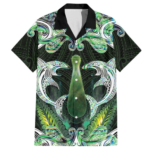 New Zealand Mere Pounamu Weapon Family Matching Tank Maxi Dress and Hawaiian Shirt Aotearoa Mango Paua Shell Maori Pattern