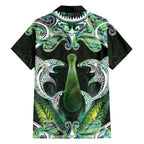 New Zealand Mere Pounamu Weapon Family Matching Tank Maxi Dress and Hawaiian Shirt Aotearoa Mango Paua Shell Maori Pattern