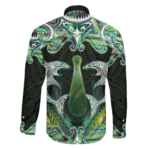 New Zealand Mere Pounamu Weapon Family Matching Tank Maxi Dress and Hawaiian Shirt Aotearoa Mango Paua Shell Maori Pattern