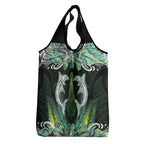 New Zealand Mere Pounamu Weapon Grocery Bag Aotearoa Mango Paua Shell Maori Pattern