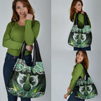 New Zealand Mere Pounamu Weapon Grocery Bag Aotearoa Mango Paua Shell Maori Pattern