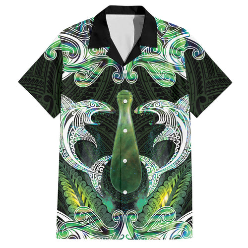 New Zealand Mere Pounamu Weapon Hawaiian Shirt Aotearoa Mango Paua Shell Maori Pattern