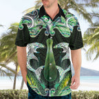 New Zealand Mere Pounamu Weapon Hawaiian Shirt Aotearoa Mango Paua Shell Maori Pattern
