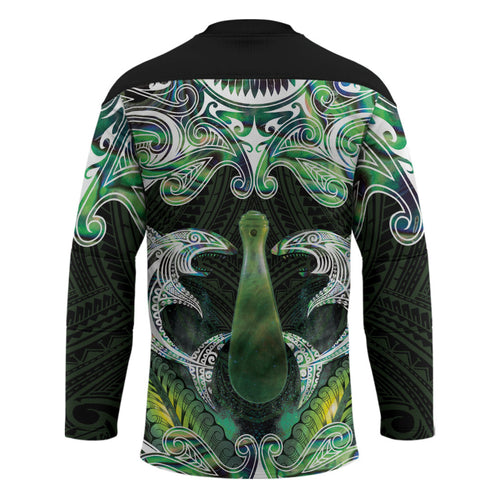 New Zealand Mere Pounamu Weapon Hockey Jersey Aotearoa Mango Paua Shell Maori Pattern