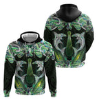 New Zealand Mere Pounamu Weapon Hoodie Aotearoa Mango Paua Shell Maori Pattern