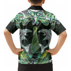 New Zealand Mere Pounamu Weapon Kid Hawaiian Shirt Aotearoa Mango Paua Shell Maori Pattern LT22