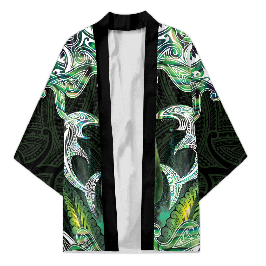 New Zealand Mere Pounamu Weapon Kimono Aotearoa Mango Paua Shell Maori Pattern