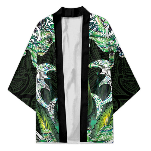 New Zealand Mere Pounamu Weapon Kimono Aotearoa Mango Paua Shell Maori Pattern